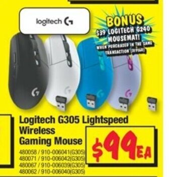 JB Hi-Fi Logitech G305 Lightspeed Wireless Gaming Mouse offer