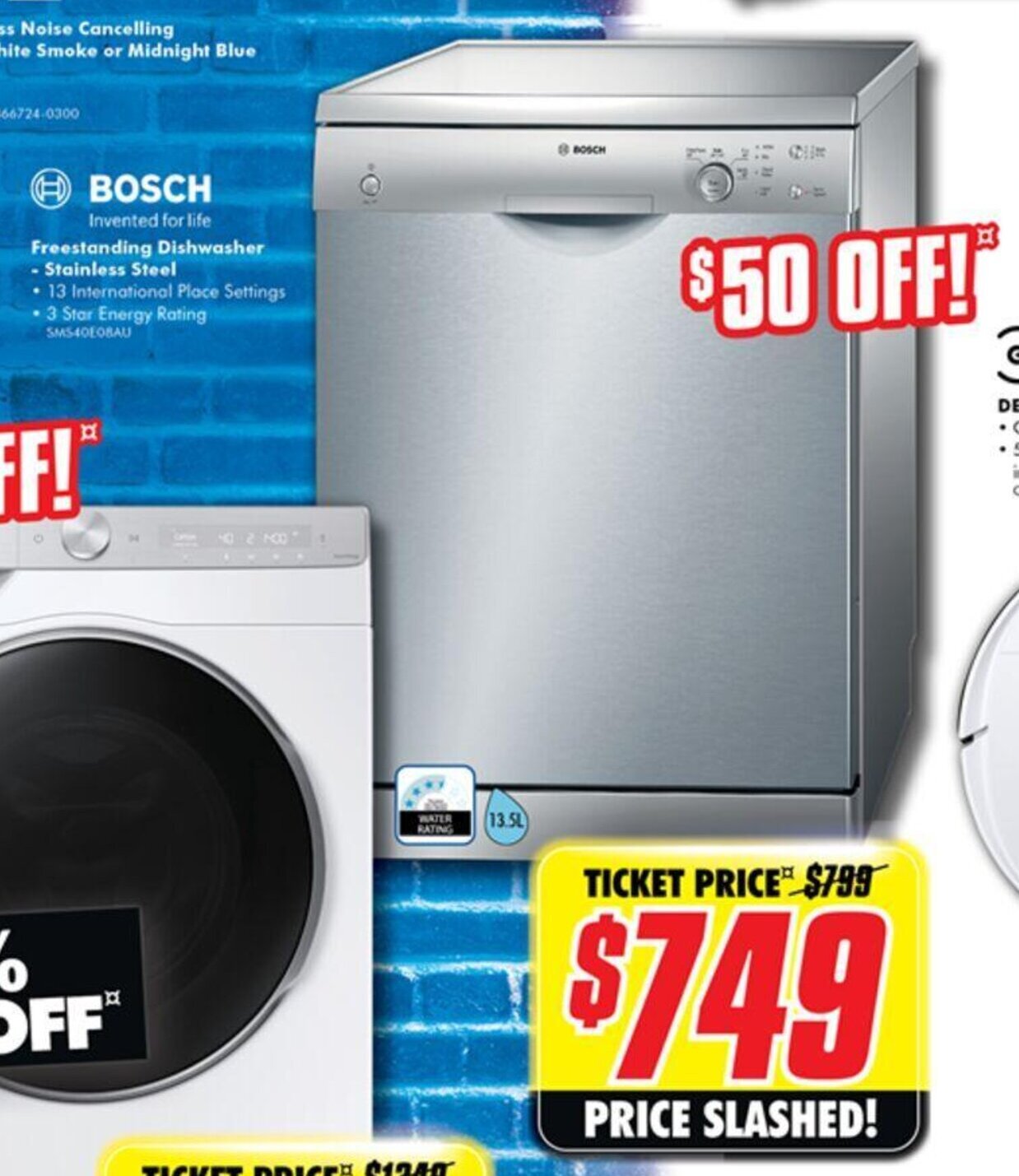 Bosch Freestanding Dishwasher Stainless Steel offer at The Good Guys