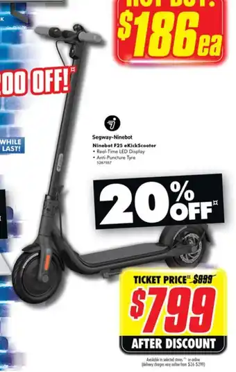 The Good Guys Segway- Ninebot , Ninebot F25 Ekickscooter offer