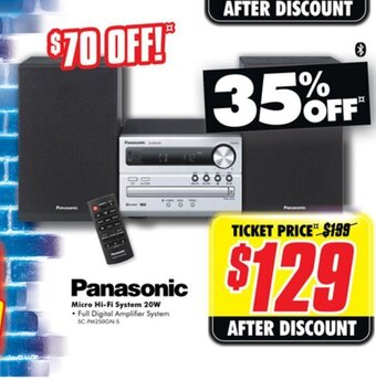 The Good Guys Panasonic Micro Hi-Fi System 20W offer