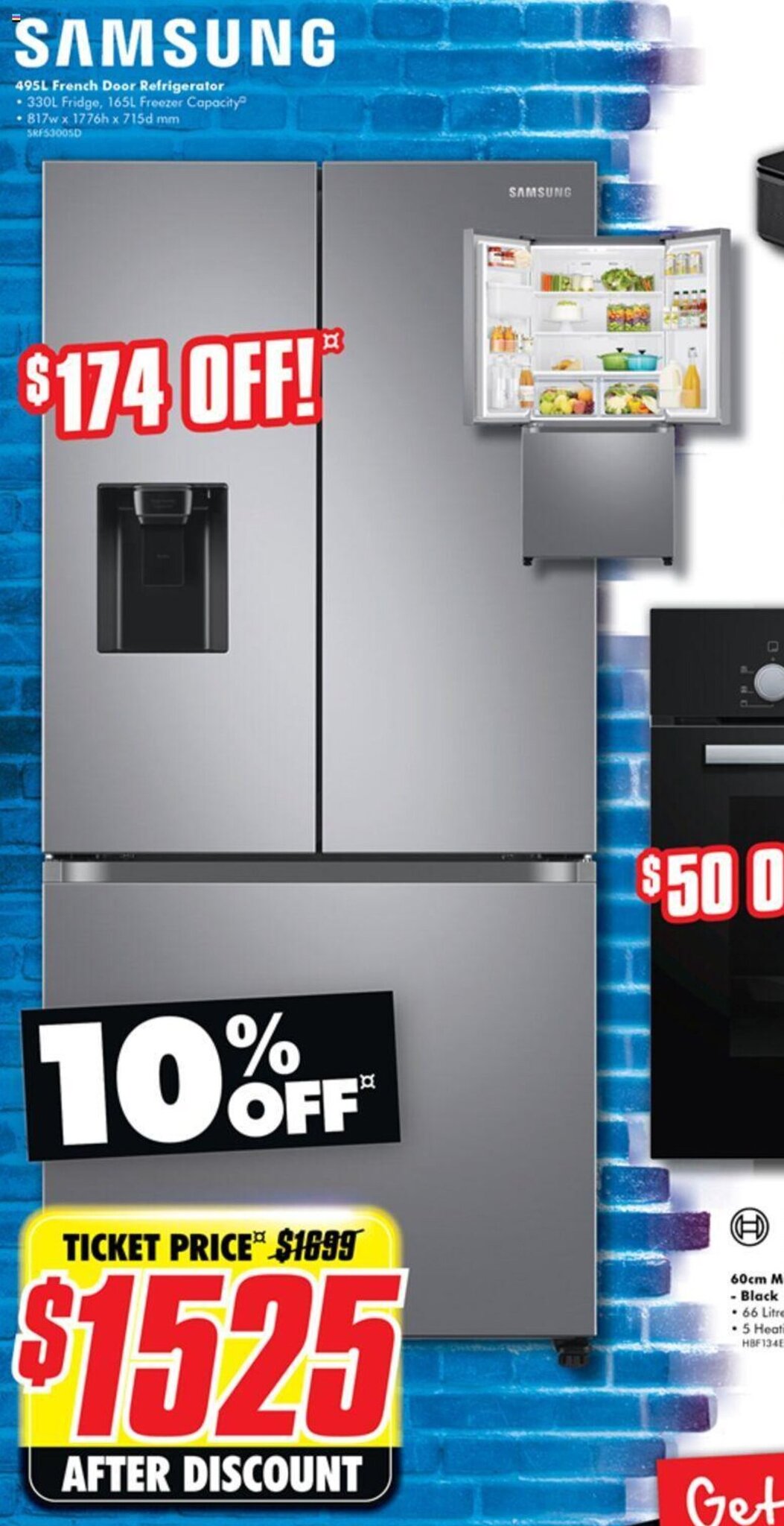 Samsung 495L French Door Refrigerator offer at The Good Guys