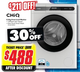 The Good Guys Chiq 8.5kg Front Load Washer offer
