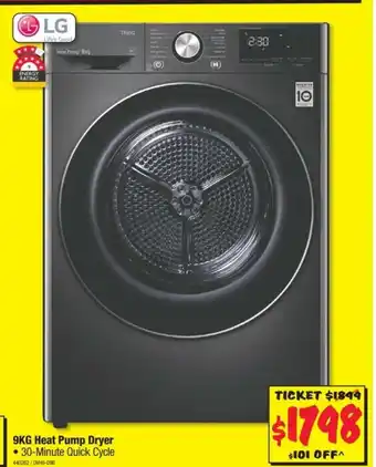 JB Hi-Fi LG - 9Kg Heat Pump Dryer - 440262 offer