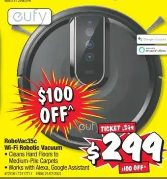 JB Hi-Fi Eufy - RoboVac35c Wi-Fi Robotic Vacuum - 472709 offer
