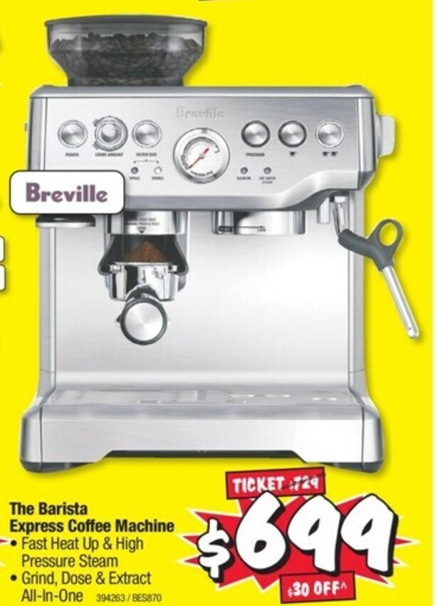 Breville The Barista Express Coffee Machine 394263 offer at JB HiFi