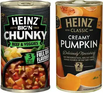 IGA Heinz Classic and Big’N Chunky Canned Soup 520-535g Selected Varieties offer