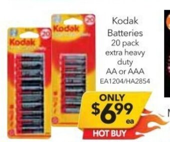 Cheap as Chips Kodak Batteries 20 Pack Extra Heavy Duty AA Or AAA offer