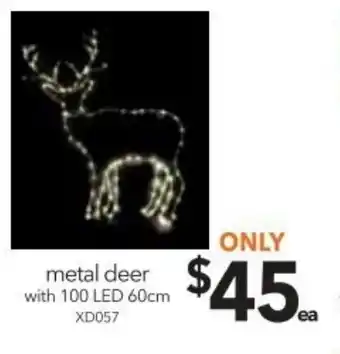 Cheap as Chips Metal Deer With 100 LED 60cm offer