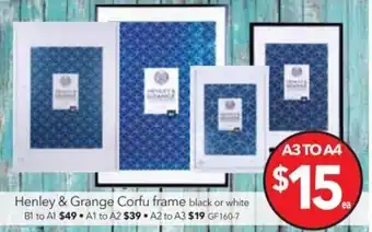 Cheap as Chips Henley & Grange Corfu Frame Black Or White A1 To A2 offer