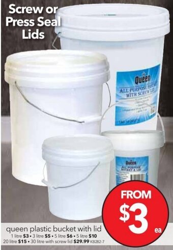 Cheap as Chips Queen Plastic Bucket With Lid - 5Litre offer