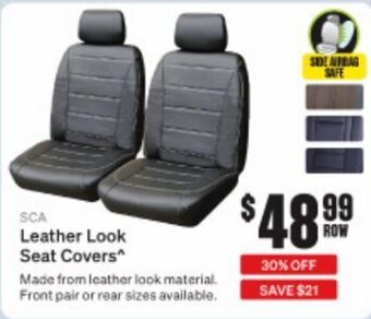 SuperCheap Auto SCA Leather Look Seat Covers offer