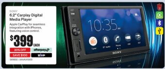 SuperCheap Auto Sony 6.2 Carplay Digital Media Player offer