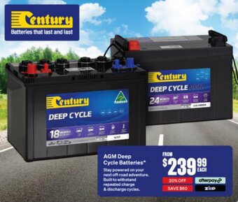 SuperCheap Auto Century AGM Deep Cycle Batteries offer