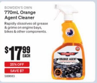 SuperCheap Auto Bowden's Own 770ml Orange Agent Cleaner offer