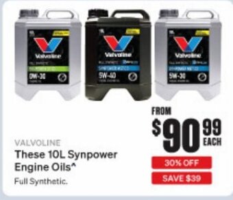 SuperCheap Auto Valvoline These 10L Synpower Engine Oils offer