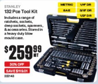 SuperCheap Auto Stanley 132 PCE Tool Kit offer