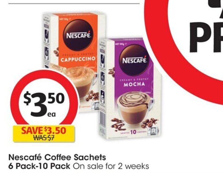 Nescafe Coffee Sachets 6 Pack 10 Pack offer at Coles