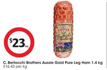 Coles Bertocchi Brothers Aussie Gold Pure Leg Ham 1.4kg offer