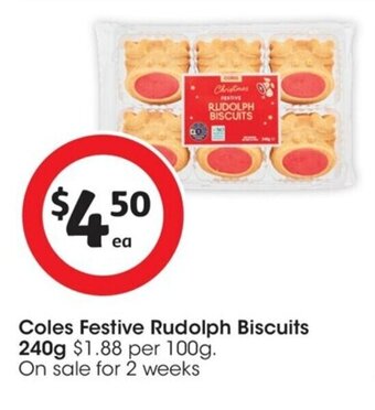 Coles Coles Festive Rudolph Biscuits 240g offer