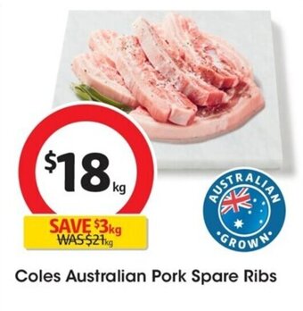 Coles Coles Australian Pork Spare Ribs offer