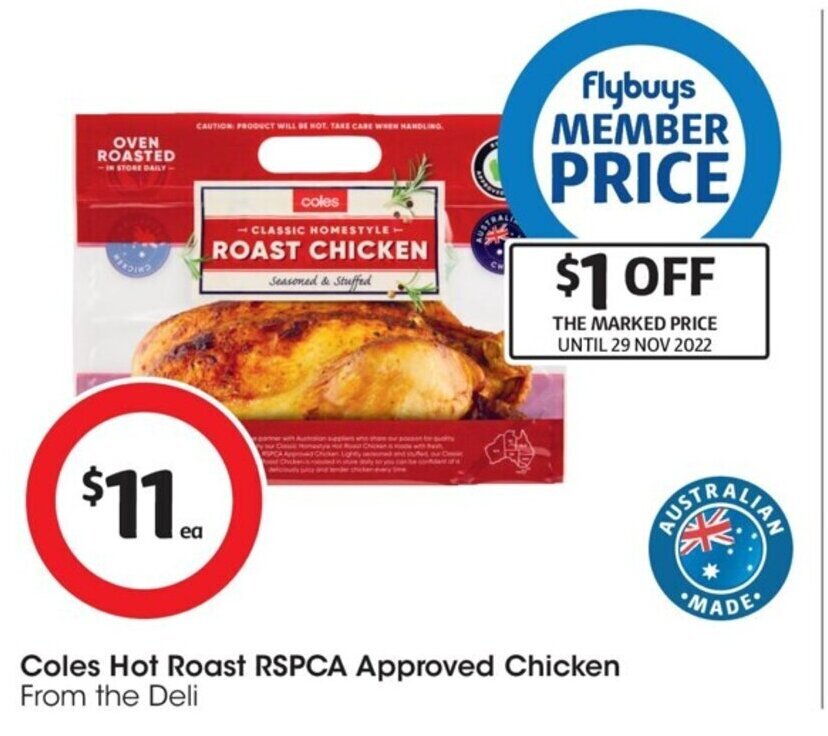 Coles Hot Roast RSPCA Approved Chicken offer at Coles