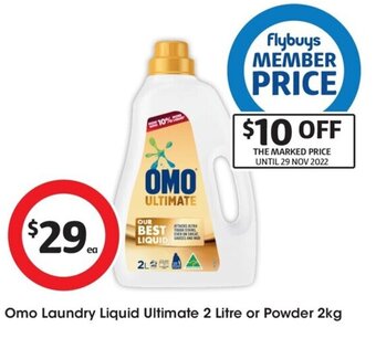 Coles Omo Laundry Liquid Ultimate 2 Litre Or Powder 2kg offer