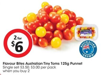 Coles Flavour Bites Australian Tiny Toms 125g Punnet offer