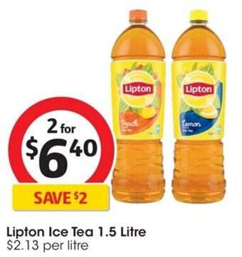 Coles Lipton Ice Tea 1.5 Litre offer