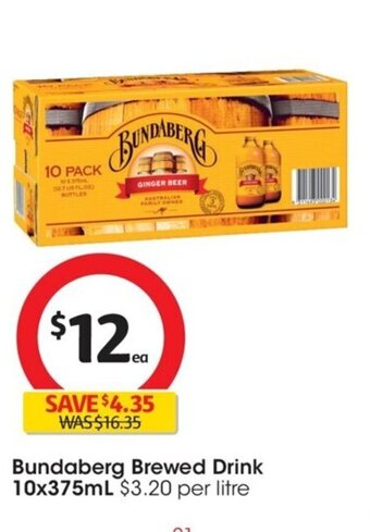 Coles Bundaberg Brewed Drink offer