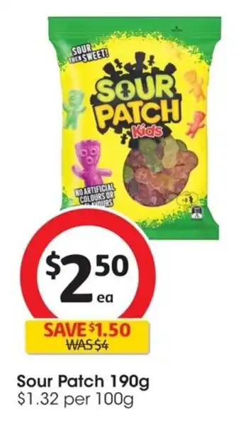 Coles Sour Patch 190g offer