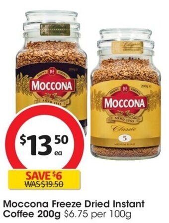 Coles Moccona Freeze Dried Instant Coffee 200g offer