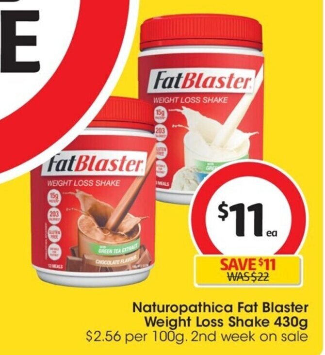 Naturopathica Fat Blaster Weight Loss Shake 430g offer at Coles