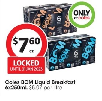 Coles Coles BOM Liquid Breakfast offer