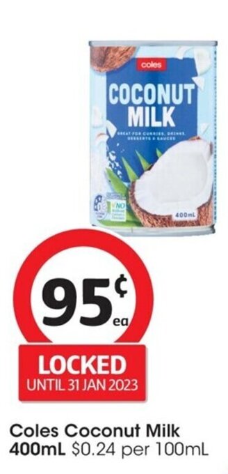Coles Coles Coconut Milk 400ml offer