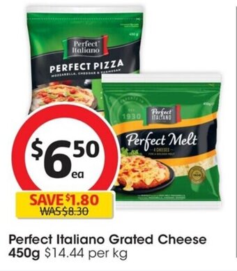 Coles Perfect Italiano Grated Cheese 450g offer