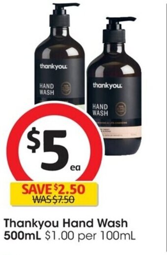 Coles Thankyou Hand Wash 500ml offer
