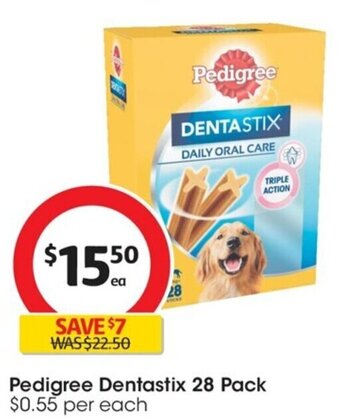Coles Pedigree Dentastix 28 Pack offer