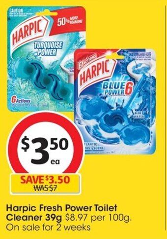 Coles Harpic Fresh Power Toilet Cleaner 39g offer