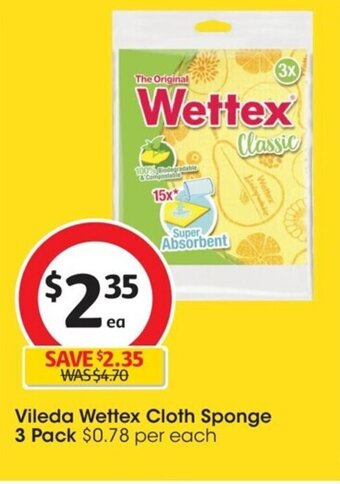 Vileda Wettex Cloth Sponge 3 Pack