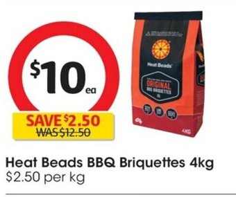 Coles Heat Beads BBQ Briquettes 4kg offer