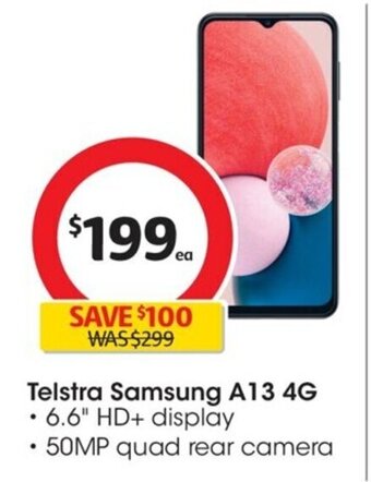 Coles Telstra Samsung A13 4G offer