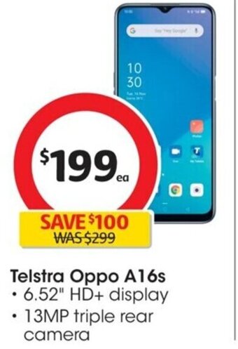 Coles Telstra Oppo A16s offer