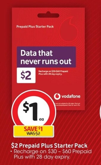 Coles $2 Prepaid Plus Starter Pack offer