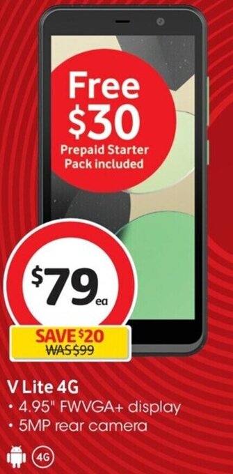 Coles V Lite 4G offer