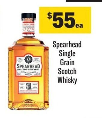 Coles Spearhead Single Grain Scotch Whisky offer