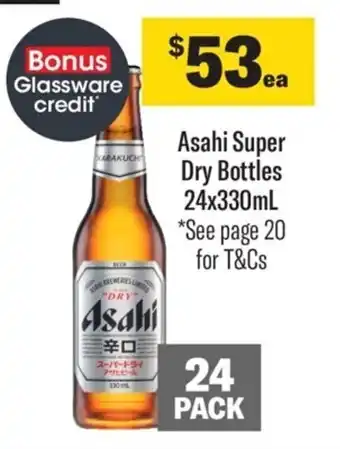 Coles Asahi Super Dry Bottles offer