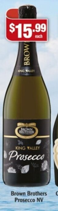 Liquor Stax Brown Brothers Prosecco NV offer