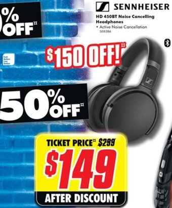 The Good Guys Sennheiser HD 450BT Noise Cancelling Headphones offer