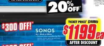 The Good Guys Sonos Arc-Black or White offer