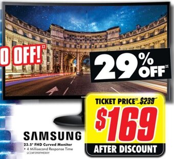 The Good Guys Samsung 23.5" FHD Curved Monitor offer